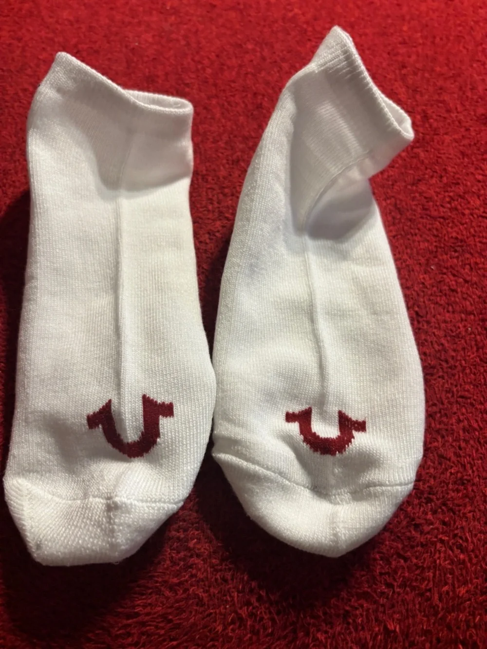 True Religion White Low-Cut Men’s Athletic Socks with Red Accents size 6-11 New